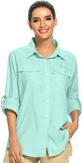 Women's UPF 50 Long Sleeve Safari Shirts for Outdoor Activities