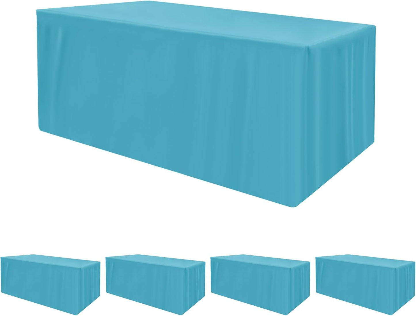 Fitted Tablecloths for 8 Foot Rectangle Table - 4 Pcs Set