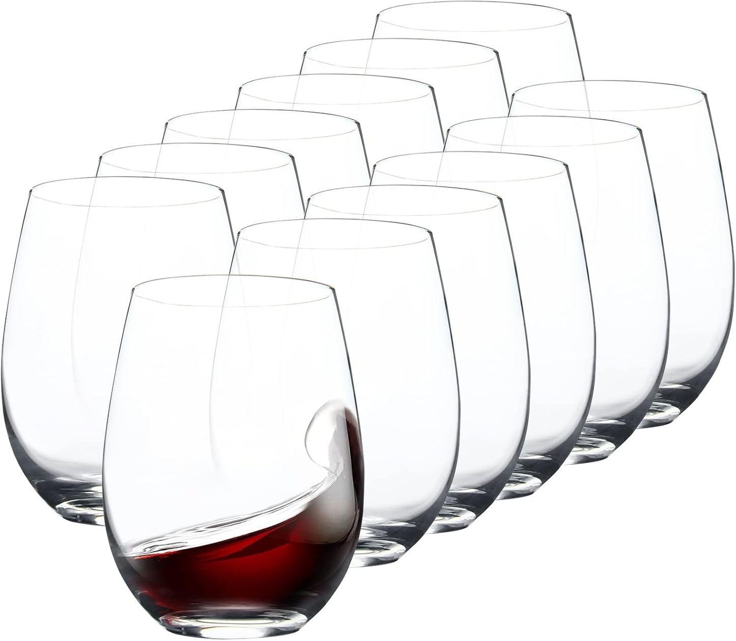 Stemless Wine Glasses Set of 12 for All Occasions and Gifts