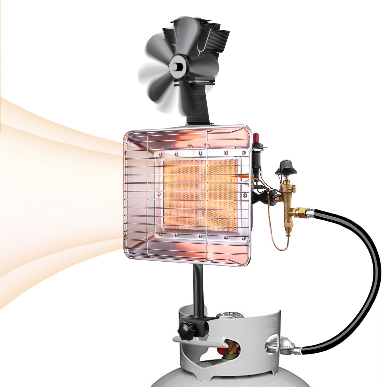 Portable 13K BTU Propane Heater w/ Fan, Safety Features, Ideal for Outdoors & Workspaces