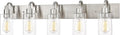 5-Light Bathroom Vanity Light Fixture 37in Brushed Nickel - Bright