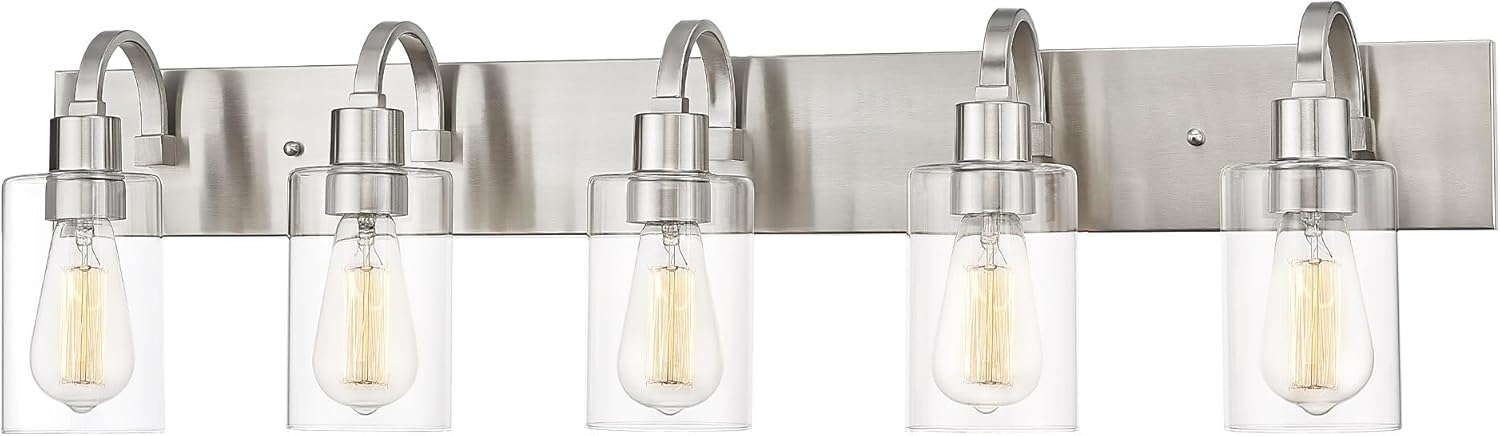 Emliviar 5-Light Bathroom Vanity Light Fixture in Brushed Nickel