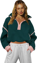 Cozy Half Zip Sherpa Sweatshirt for Women by LAMISSCHE
