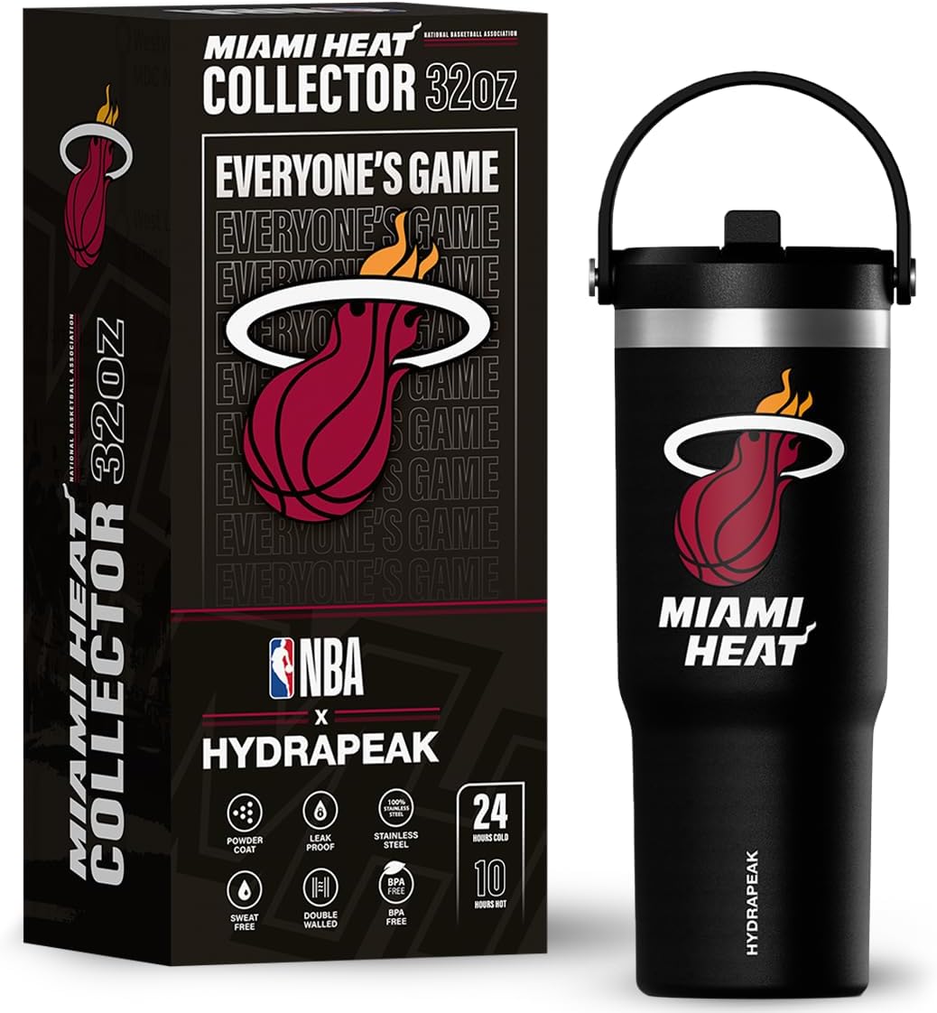 Hydrapeak Miami Heat 32oz Nomad Tumbler with Handle and Straw