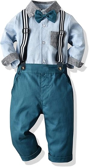 Toddler Dress Suit Baby Boys Clothes Sets with Bowtie and Pants