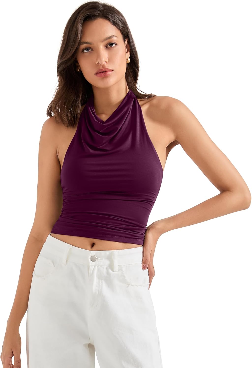 SUUKSESS Women Halter Backless Tank Tops for Summer Nights