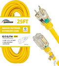 Indoor Outdoor Extension Cord Weatherproof 25FT Heavy Duty