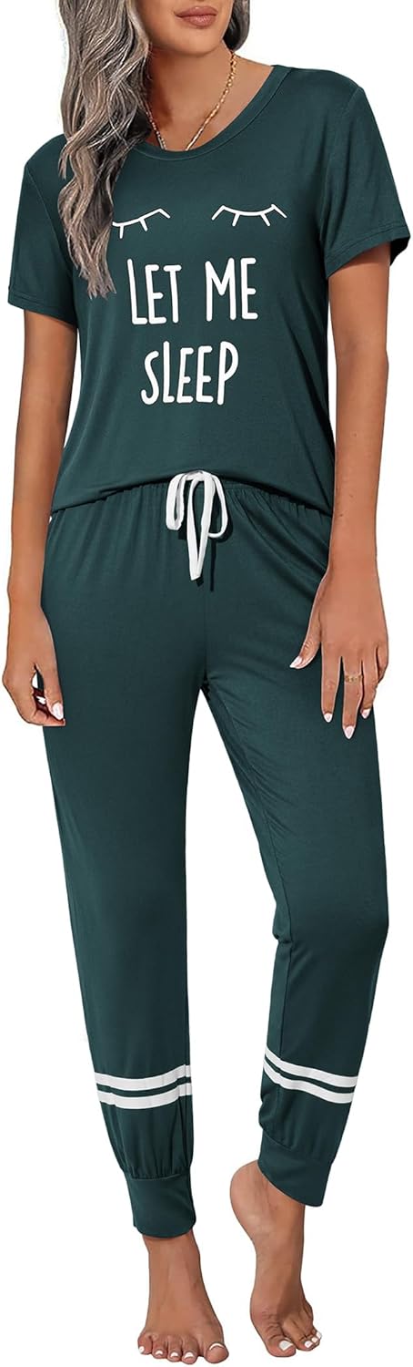Ekouaer Womens Pajamas Set 2 Piece Lounge Pj Set for Comfort
