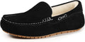 Genuine Suede Moccasin Slippers for Women - Fluffy Memory Foam Comfort