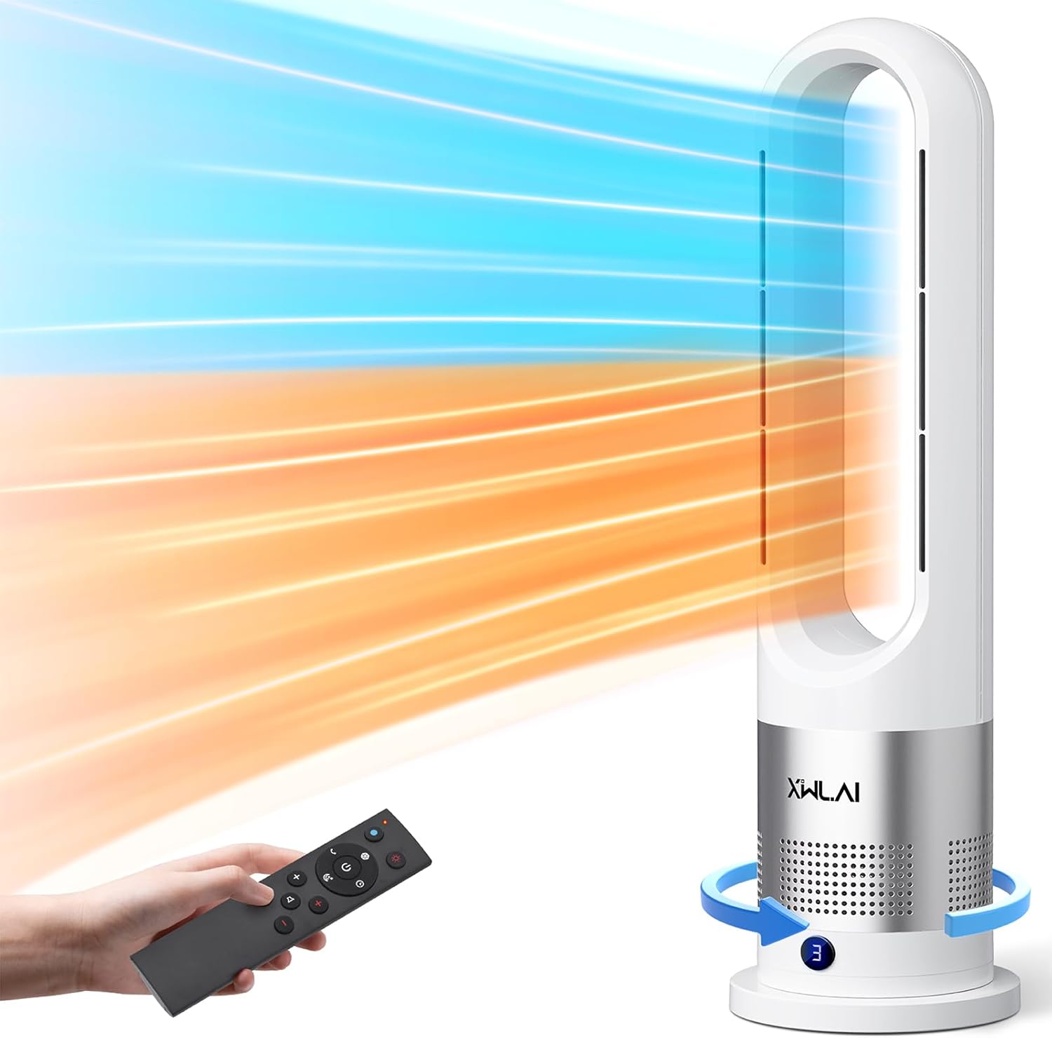 XWLAI Bladeless Heater & Cooler Combo: 3 Heat, 8 Cool, Remote, Safety Features