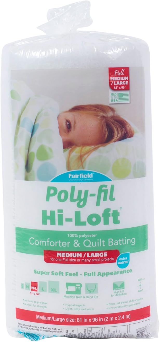 Fairfield Poly-Fil Hi-Loft Quilt Batting for Creative Projects