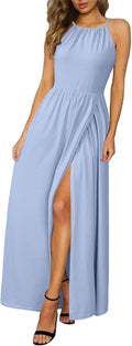 Summer Maxi Dress for Women - Flowy Sleeveless Split Sundress