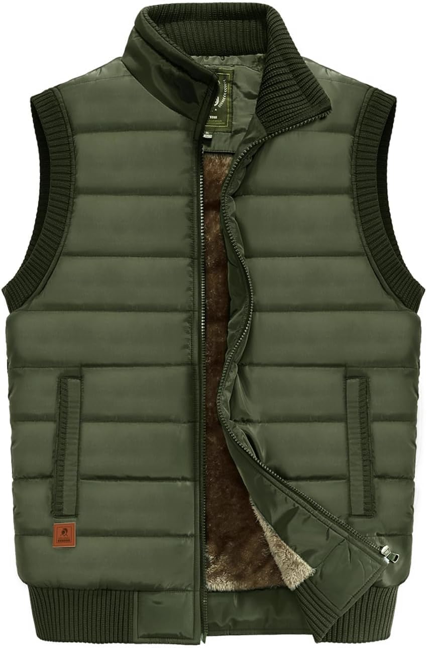 VtuAOL Men's Lightweight Puffer Vest for Winter Warmth