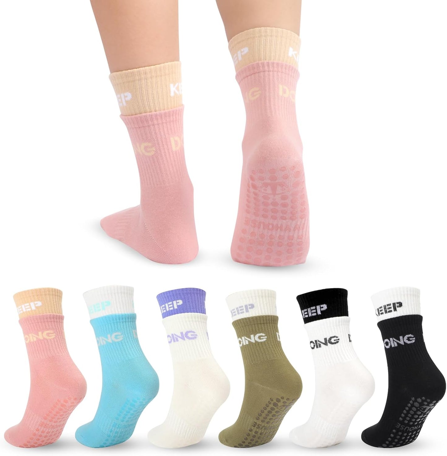Non-Slip Pilates Socks - Grip for Barre & Yoga