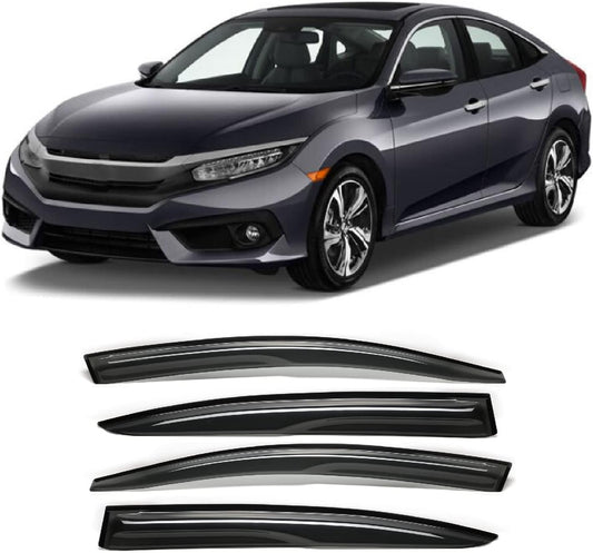 Tape-On Rain Guard for 2012-2016 Honda Civic Sedan Windows