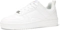 White Leather Rhinestone Sneakers for Women - Comfortable Sparkle Low