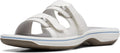 Clarks womens Breeze PiperSlide Sandal - White Adjustable Slide
