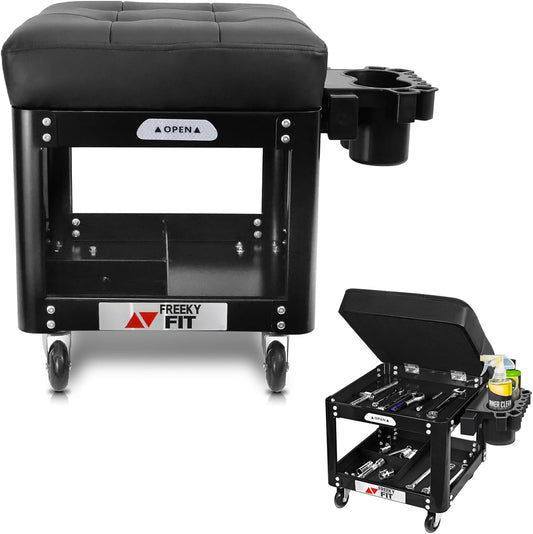 Rolling Creeper Garage Shop Seat with Tool Tray Storage