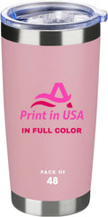 Custom 20oz Stainless Steel Tumbler 48Pcs - Personalized Print USA