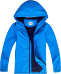 Boys Rain Jackets Waterproof Hooded Fleece Raincoats - Lightweight be