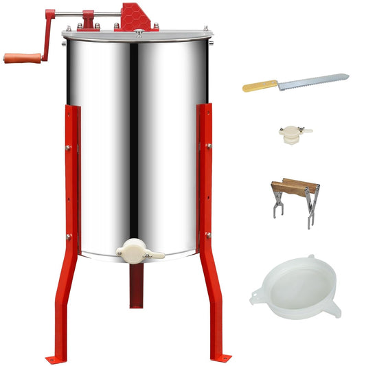 Manual Honey Extractor Kit for Beekeeping with Frame Grip and Knife