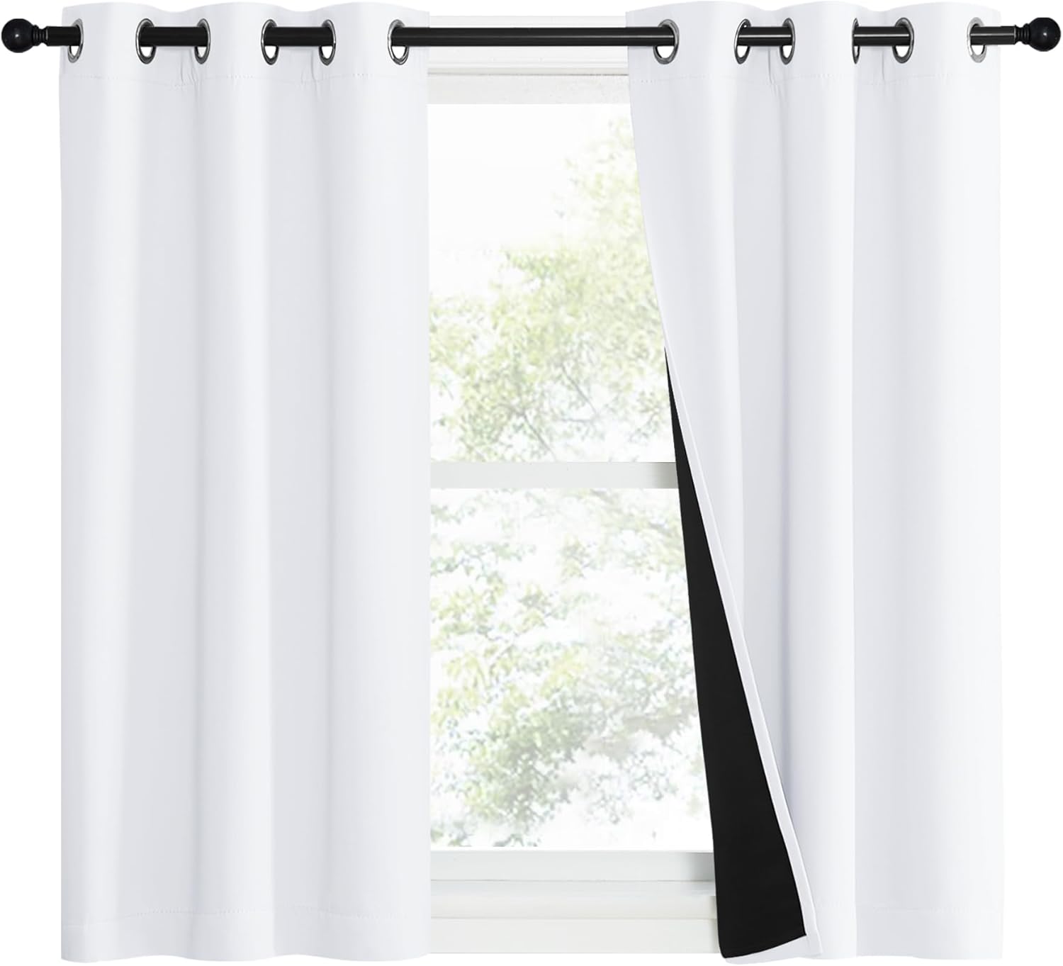 NICETOWN 100% Blackout Lined Curtains for Small Windows