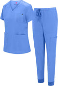 Natural Uniforms Womens 10 Pocket Cool Stretch Jogger Scrub Set 2