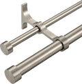 Brushed Nickel Double Curtain Rod 140-164 in Adjustable - Full