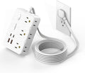 Flat Plug Power Strip Surge Protector 5ft Ultra Thin Extension Cord