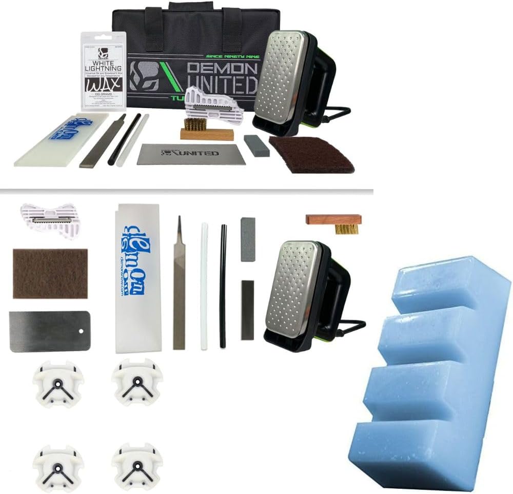 Demon United Ski Snowboard Tuning Kit - Professional Waxing Iron & USA-Made Wax