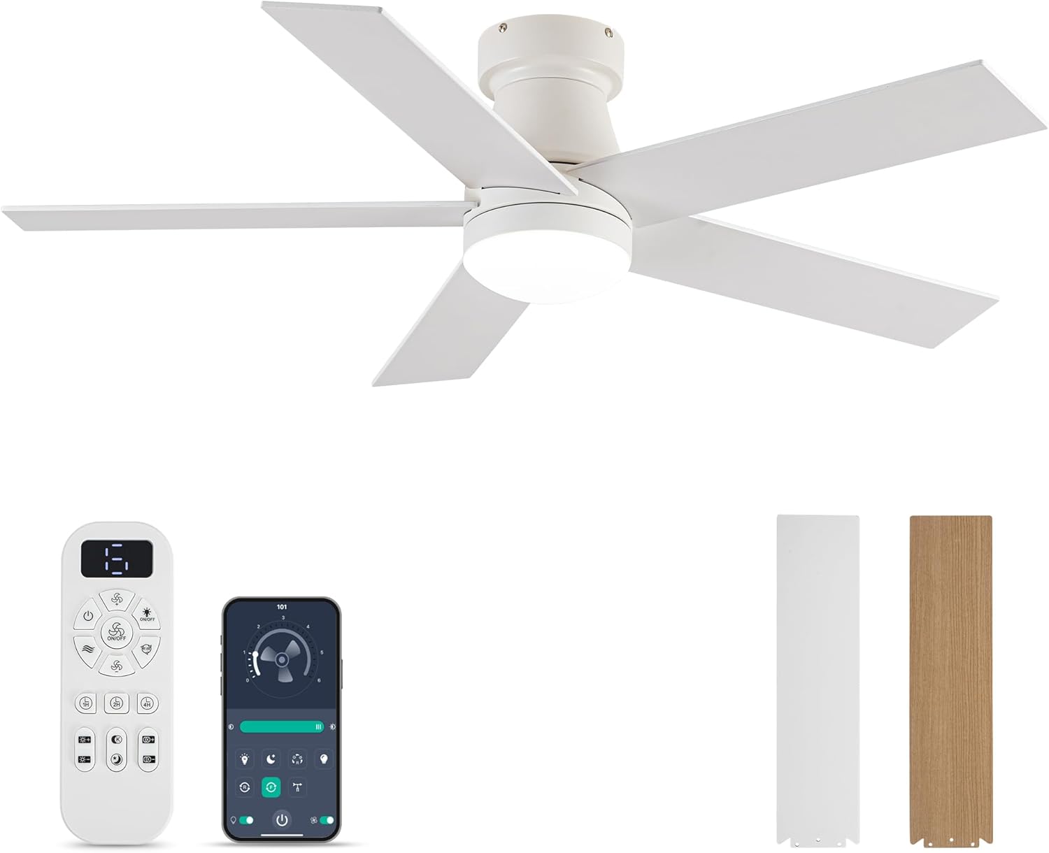 Low Profile Ceiling Fan with Lights and Remote Control Features