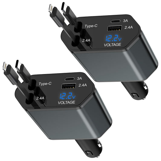 4-in-1 Fast Charging Car Charger Duo