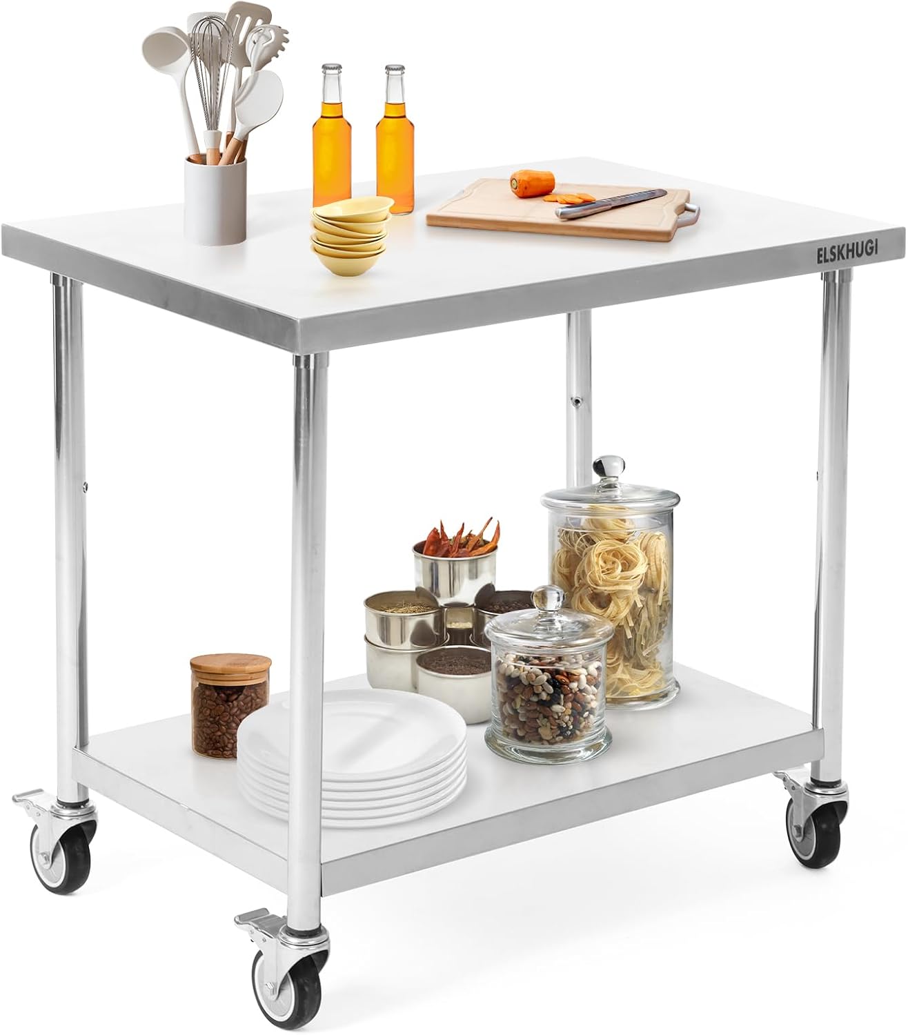 Stainless Steel Table for Prep & Work with Caster Wheels