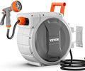 Retractable Garden Hose Reel 1/2 in x 145 ft - Slow Rewind, 180 Swivel