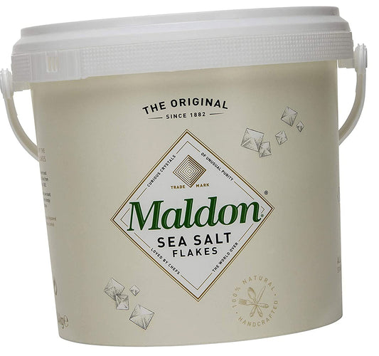Maldon Salt Sea Salt Flakes Resealable Tub for Gourmet Cooking