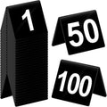 Acrylic Table Numbers 1-100 Tent Cards - Clear, Double-Sided Numbers