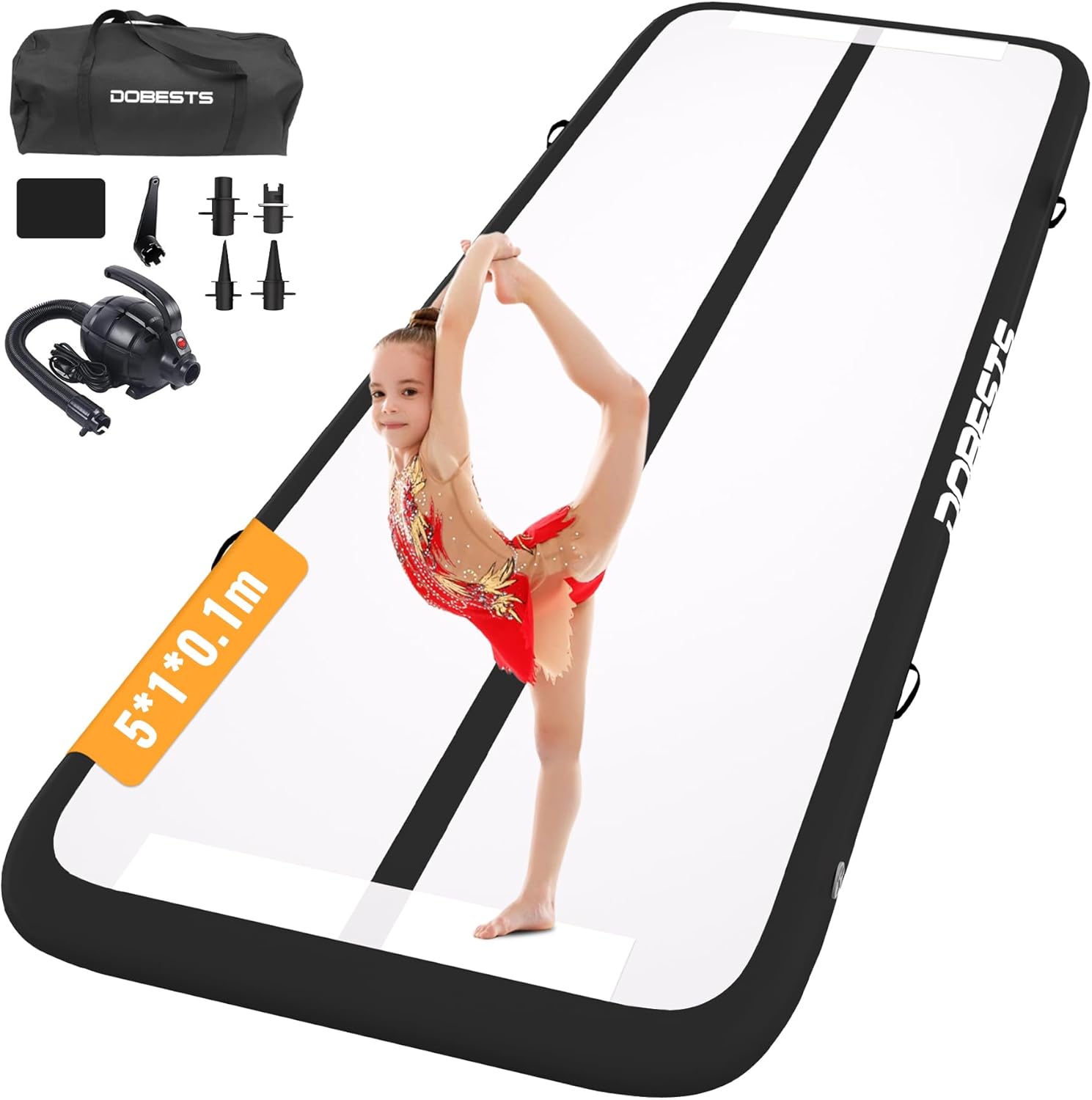 DOBESTS Gymnastics Mat Inflatable Tumble Track for Home Use