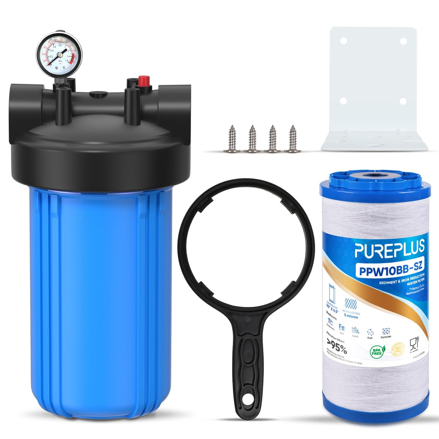 PUREPLUS Whole House Water Filter for Iron and Manganese Removal
