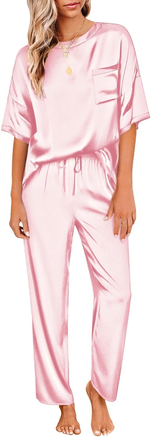 Ekouaer Womens Satin Silky Pajama Set for Ultimate Comfort