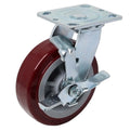 6 in x 2 in Maroon PRO Polyurethane Top Plate Caster - 900 lb Capacity