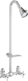 Outdoor Shower Kit with Soap Dish - Corrosion Resistant Chrome