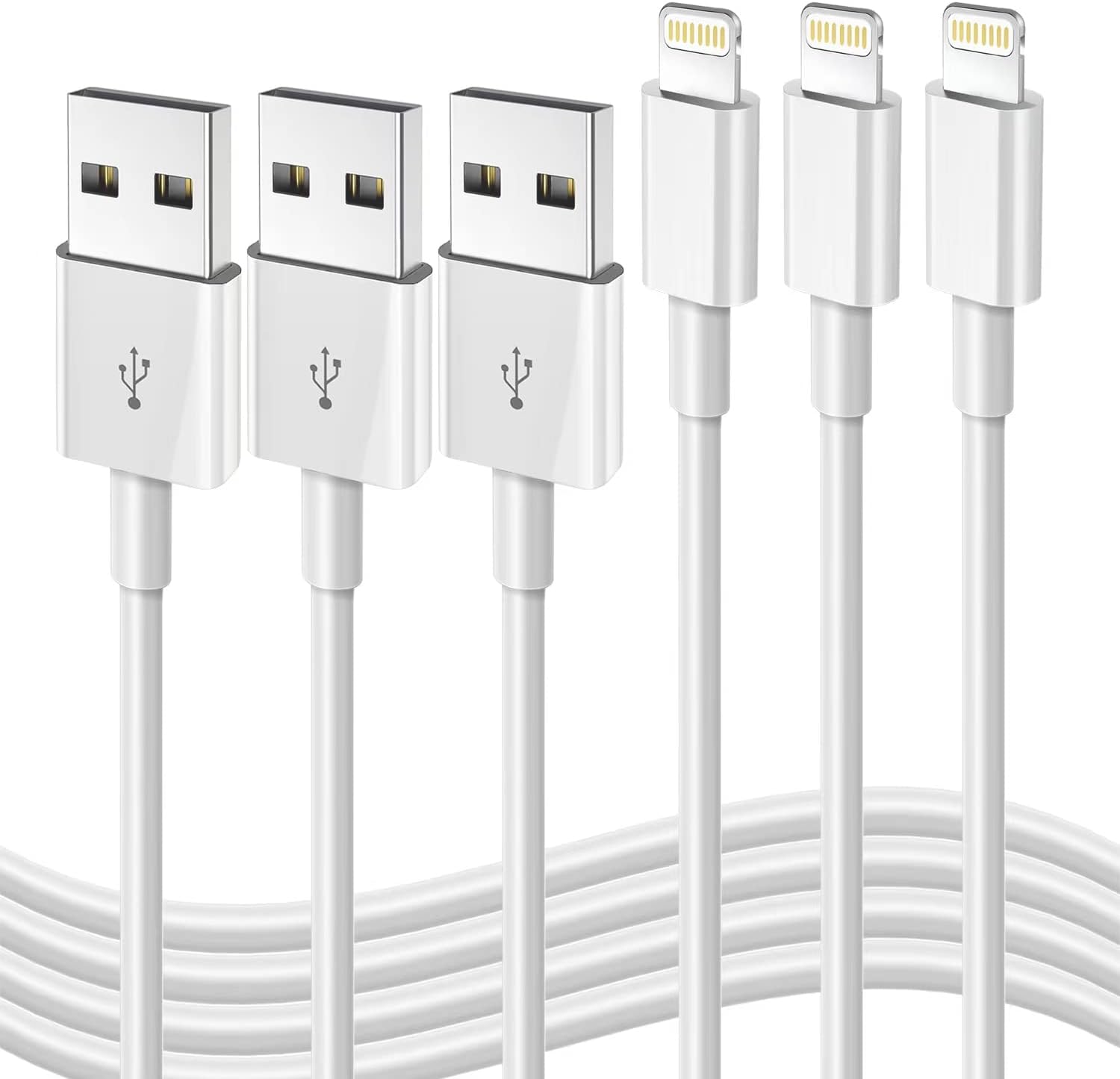 Apple MFi Certified 3-Pack Fast Charging iPhone Cables - Works with iPhone 14 to 6