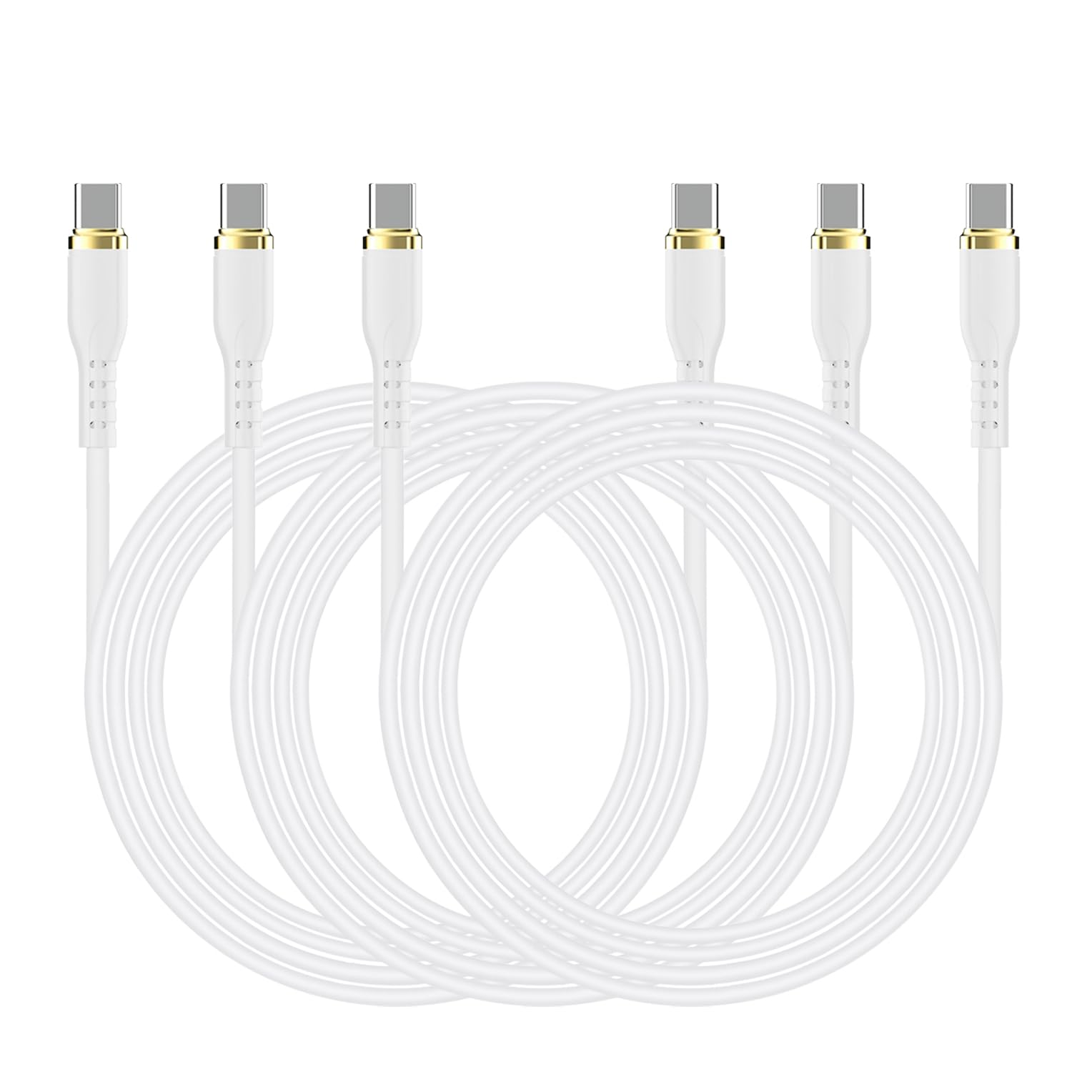 Fast Charge 3-Pack USB C Cables for iPhone Galaxy MacBook