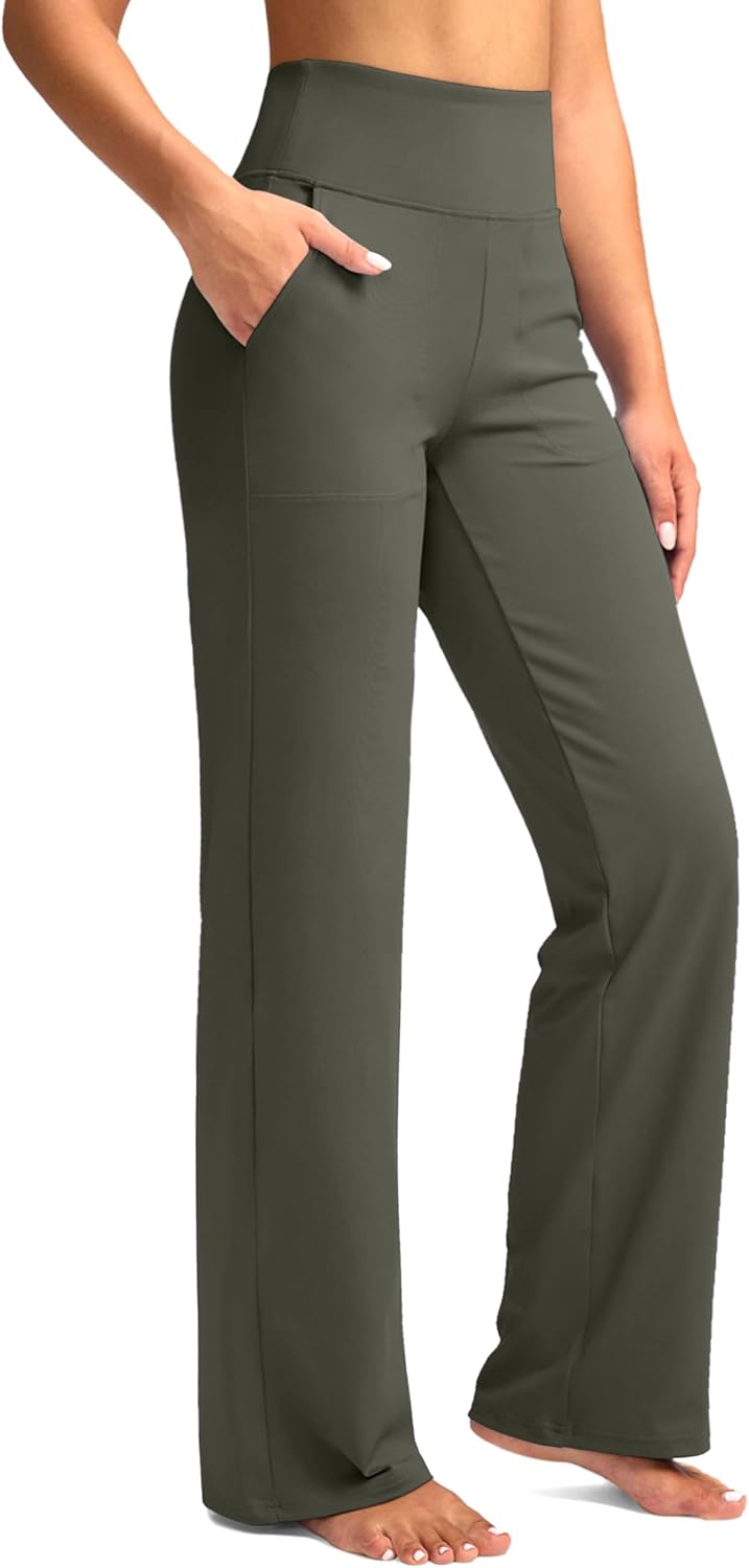 G Gradual Women's Yoga Pants Wide Leg with Pockets for Comfort