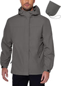 Men's Rain Jacket Waterproof Hooded Windbreaker - Lightweight Packable