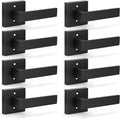 KNOBWELL Dummy Lever Door Handles 8 Pack - Modern Matte Black