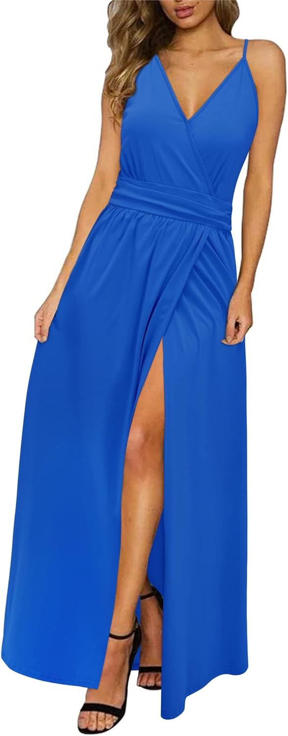 Maxi Dress for Women: Flowy Floral Spaghetti Strap Sundress