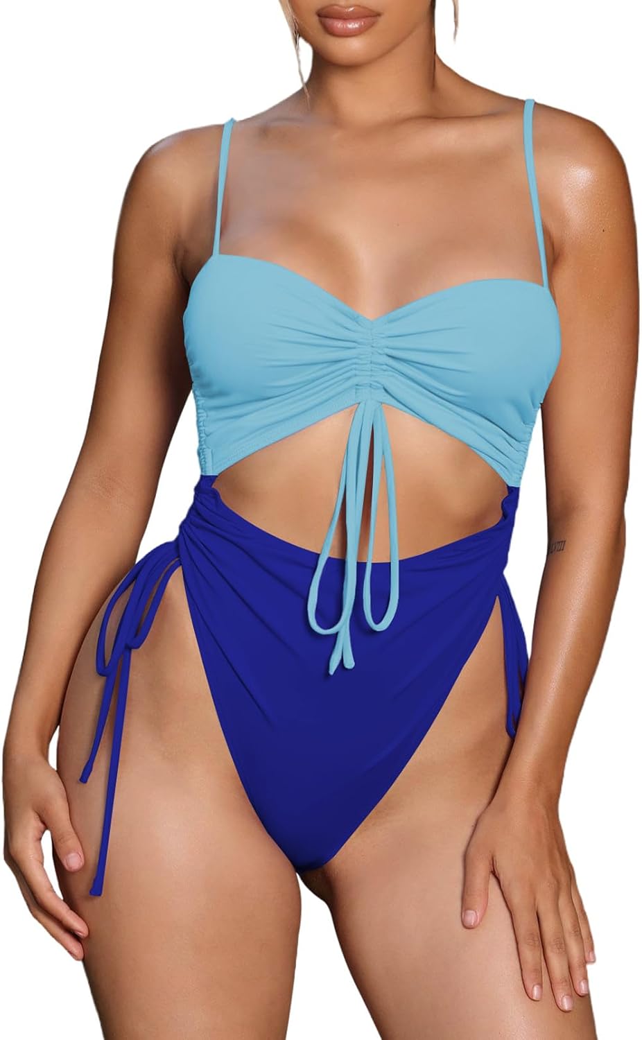 Viottiset Women's Cut Out Drawstring One Piece Swimsuit Review