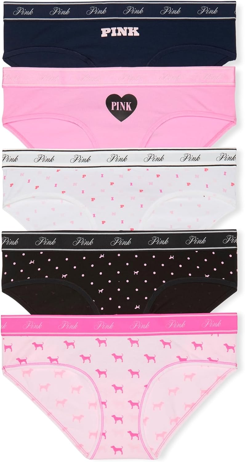 Victoria's Secret PINK Women's Cotton Logo Hipster Underwear Pack