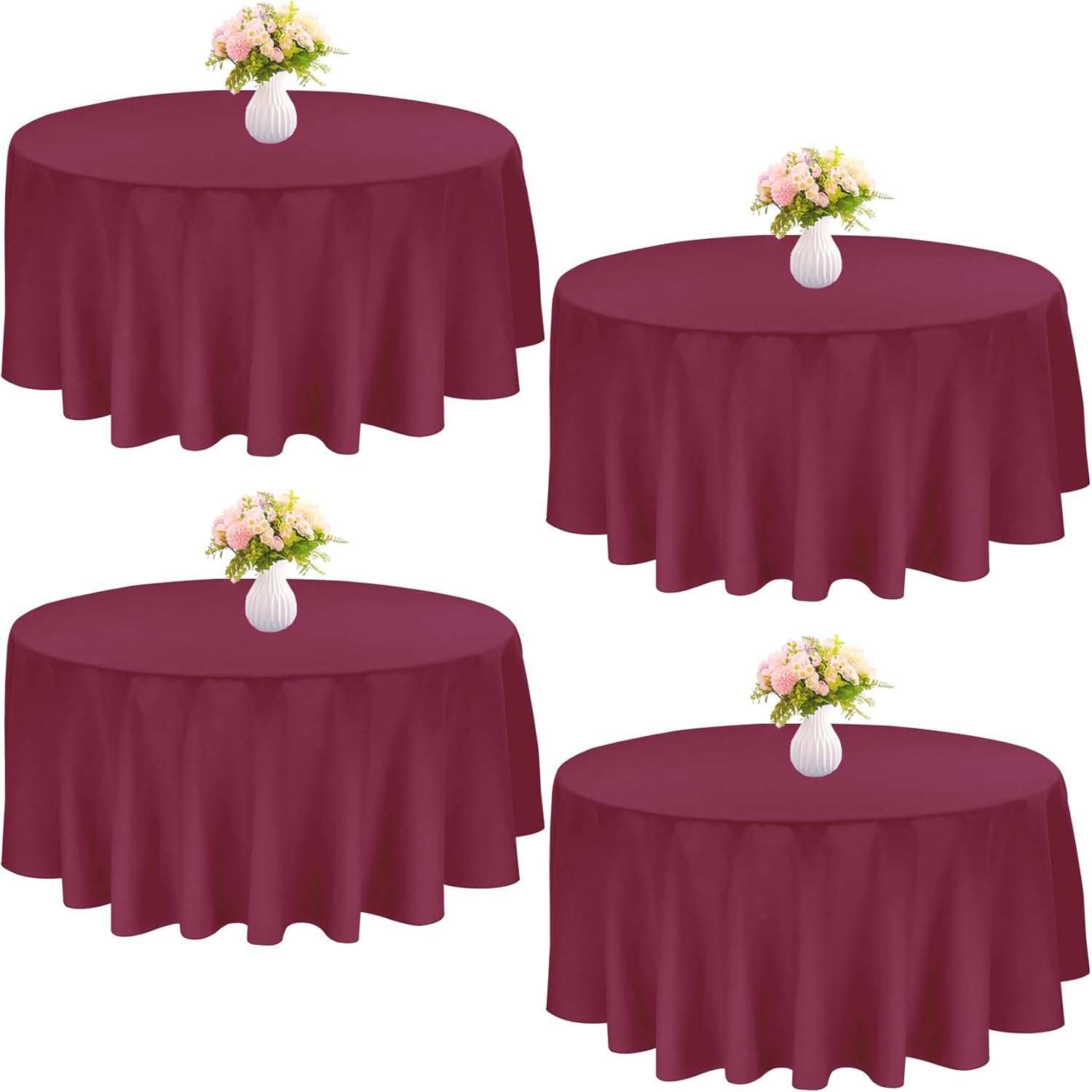 4 Pack 90 Inch Round Tablecloths for Elegant Events and Decor